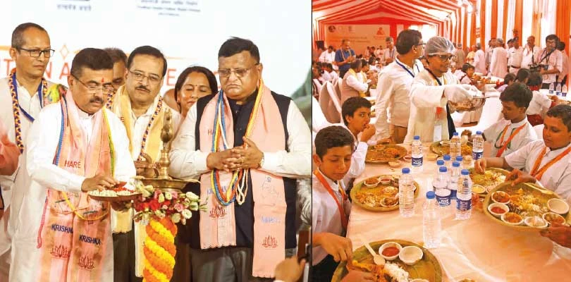 ইসকনের মাধ্যমে মিড ডে মিল প্রকল্প  শুরু হল কলকাতায়, উপস্থিত শুভেন্দু, প্রথম পর্যায়ে পাচ্ছে ৪৪ হাজার পড়ুয়া, আগামীতে পাবে আড়াই লক্ষ