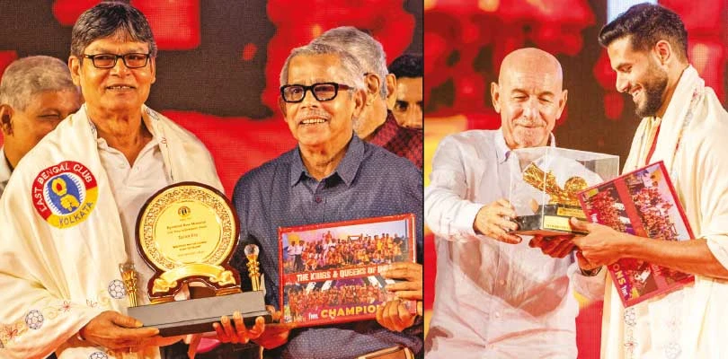 মশালের গনগনে আগুনে ঝলমলে ইস্ট বেঙ্গল দিবস, জীবনকৃতি পেলেন তরুণ দে, বলাই মুখার্জি