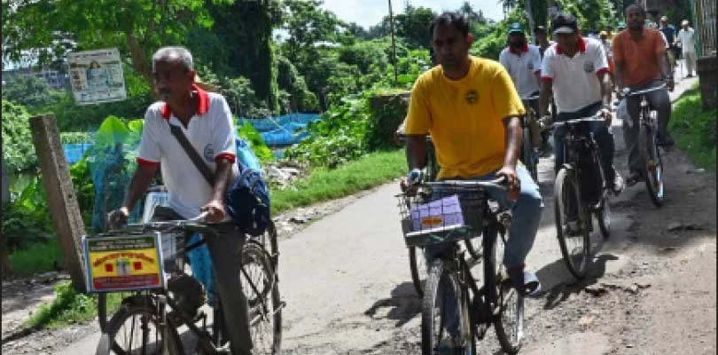অঞ্জনা নদীকে বাঁচাতে অভিনব উদ্যোগ  উৎস থেকে মোহনা পর্যন্ত সাইকেল র‌্যালি