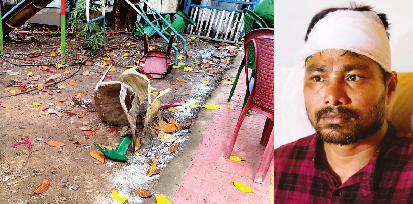 থানার সামনেই হাতাহাতি, বিজেপির দুই গোষ্ঠীর সংঘর্ষে উত্তপ্ত রাতের আনন্দপুর
