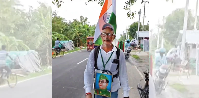 নেতাজিকে কু-মন্তব্য, প্রতিবাদে সাগর থেকে পাহাড় পদযাত্রা বজবজের বৃদ্ধের