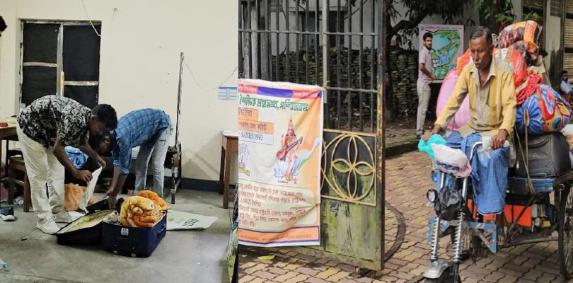 সংঘর্ষের পর থেকে বন্ধ, পুলিশি  পাহারায় হস্টেল ছাড়লেন পড়ুয়ারা