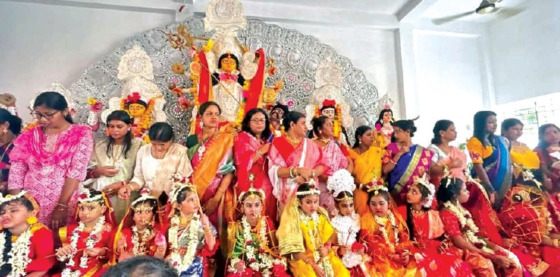 ২৮ জনকে নিয়ে কুমারী পুজোর বিরাট প্রস্তুতি এবার হালিশহরে