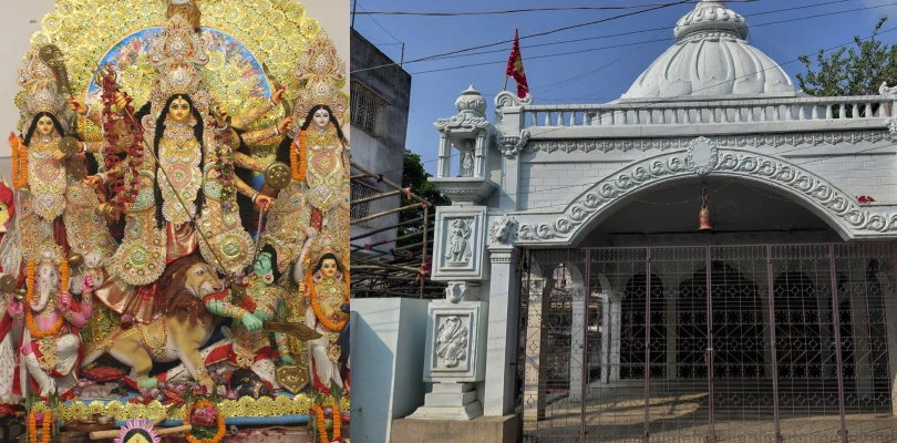 দুধ দিয়ে মণ্ডপ ধুয়ে আনা হয় মাকে, পাত পেড়ে ইলিশেই বিজয়ার আমেজ