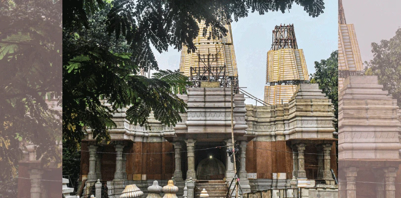 চারের পল্লি দুর্গোৎসব কমিটির  চমক ৮০ ফুটের বিড়লা মন্দির