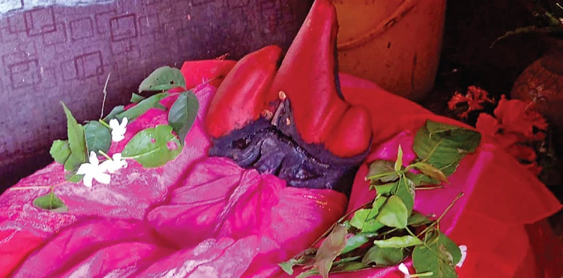 বড়জোড়ার সাহারজোড়ায় লাঙলের ফলায় উঠে আসা শিলাখণ্ডই হলেন দেবী মহামায়া