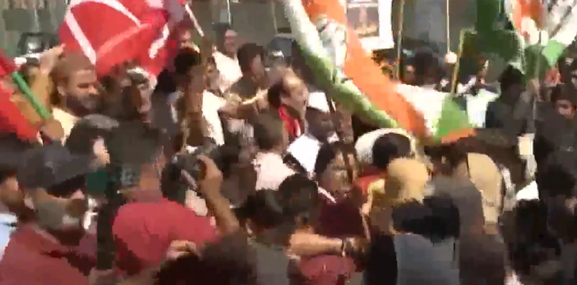 জ্ঞানেশ কুমারের ইস্তফার দাবিতে শ্রীনগরে বিক্ষোভ ইন্ডিয়া জোটের
