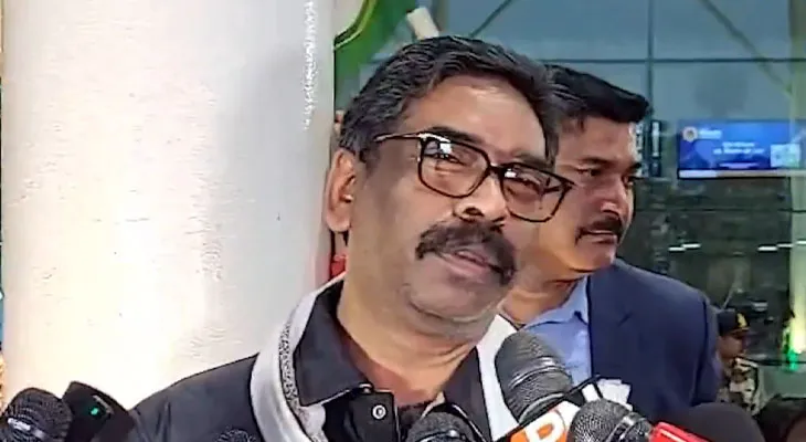 রাঁচিতে বক্তব্য রাখছেন ঝাড়খণ্ডের মুখ্যমন্ত্রী হেমন্ত সোরেন