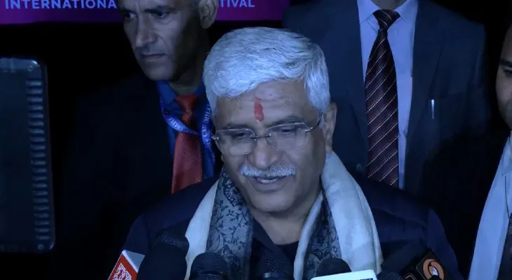 নয়াদিল্লিতে বক্তব্য রাখছেন কেন্দ্রীয় মন্ত্রী গজেন্দ্র সিং শেখাওয়াত