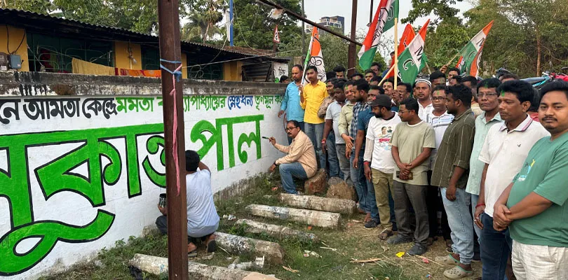 আমতা বিধানসভা কেন্দ্রে দেওয়াল লিখন তৃণমূল কংগ্রেসের প্রার্থী সুকান্ত পালের