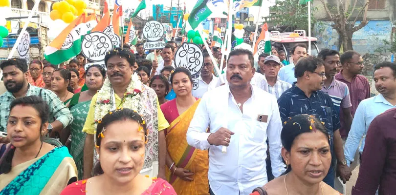 উদয়নারায়ণপুরে তৃণমূল কংগ্রেস প্রার্থী সমীর পাঁজার সমর্থনে প্রচার শুরু
