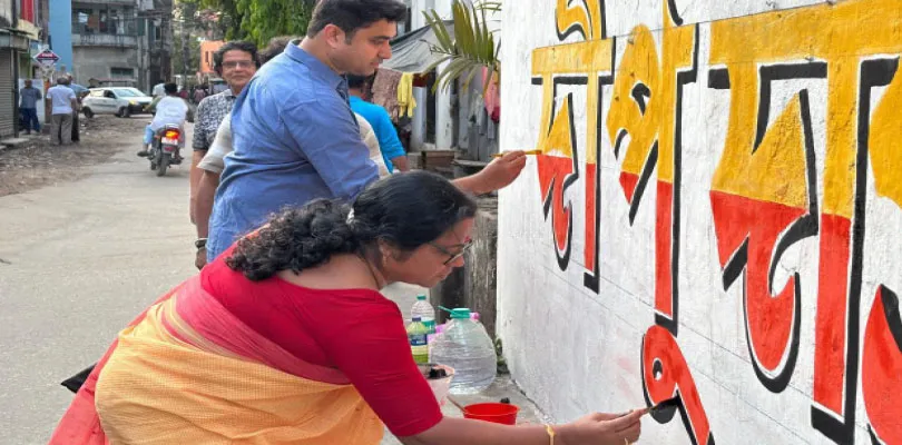 দেওয়ালে নাম নেই! প্রচারের ফ্রন্ট  ফুটে সিপিএমের সৃজন ও শতরূপ