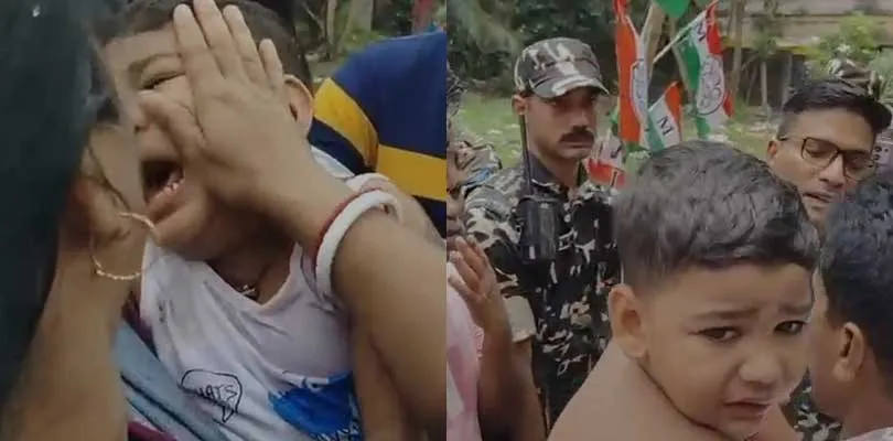সাতগাছিয়ায় কেন্দ্রীয় বাহিনীর লাঠির আঘাতে আহত শিশু