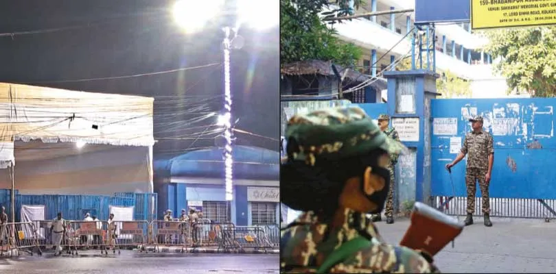 গণনা ঘিরে নজিরবিহীন নিরাপত্তা নেতাজি ইন্ডোর স্টেডিয়াম চত্বরে