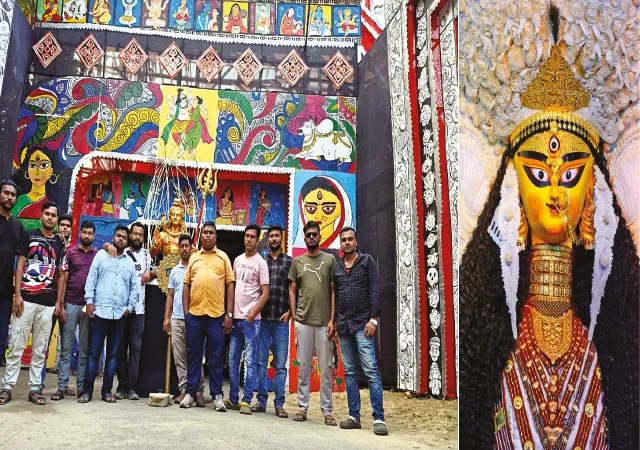 কৃষ্ণনগরের বনশ্রীপাড়া বারোয়ারির পুজোর থিম দেবী-সর্বশক্তি একরূপ