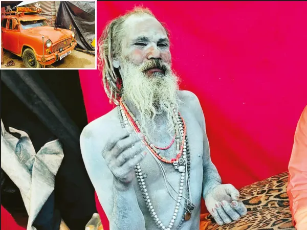 &lsquo;অযান্ত্রিক&rsquo; সঙ্গী নিয়েই কুম্ভমেলায় অ্যাম্বাসাডর বাবা